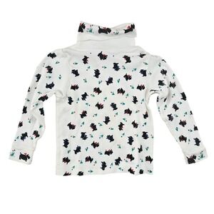 Celebration Vintage Kids Scottie Dog Print Turtleneck White Long Sleeve Top 4T